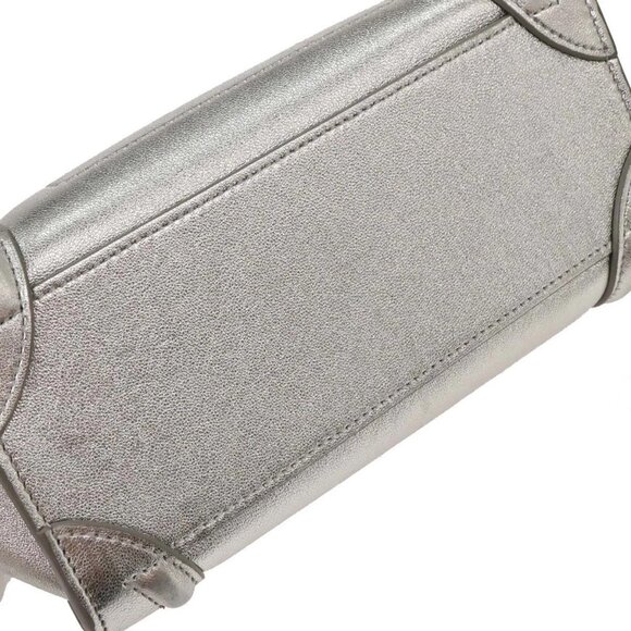 Celine Silver Leather Nano Luggage Tote Bag S-CU-4118 134745 - Picture 7 of 10
